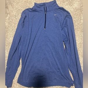 Nike DRI FIT Element Running Long Sleeve Shirt Mens XL 1/4 Zip Pullover Blue